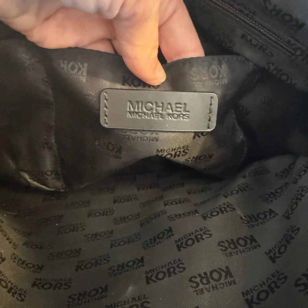 Michael Kors‎ Black MK Monogram Jacquard Tote Shoulder Bag Gold Hardware